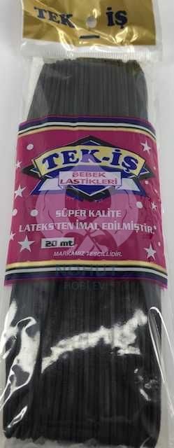 Tek-İş Bebe Lastik Siyah 20mt